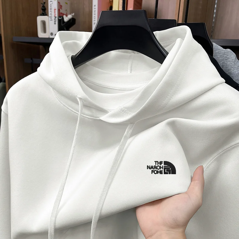Versatile Man Hooded Sweatshirt Real Pocket Exquisite Letter Pattern Printing Pilling-Resistant Autumn New Hoodie Leisure Tops