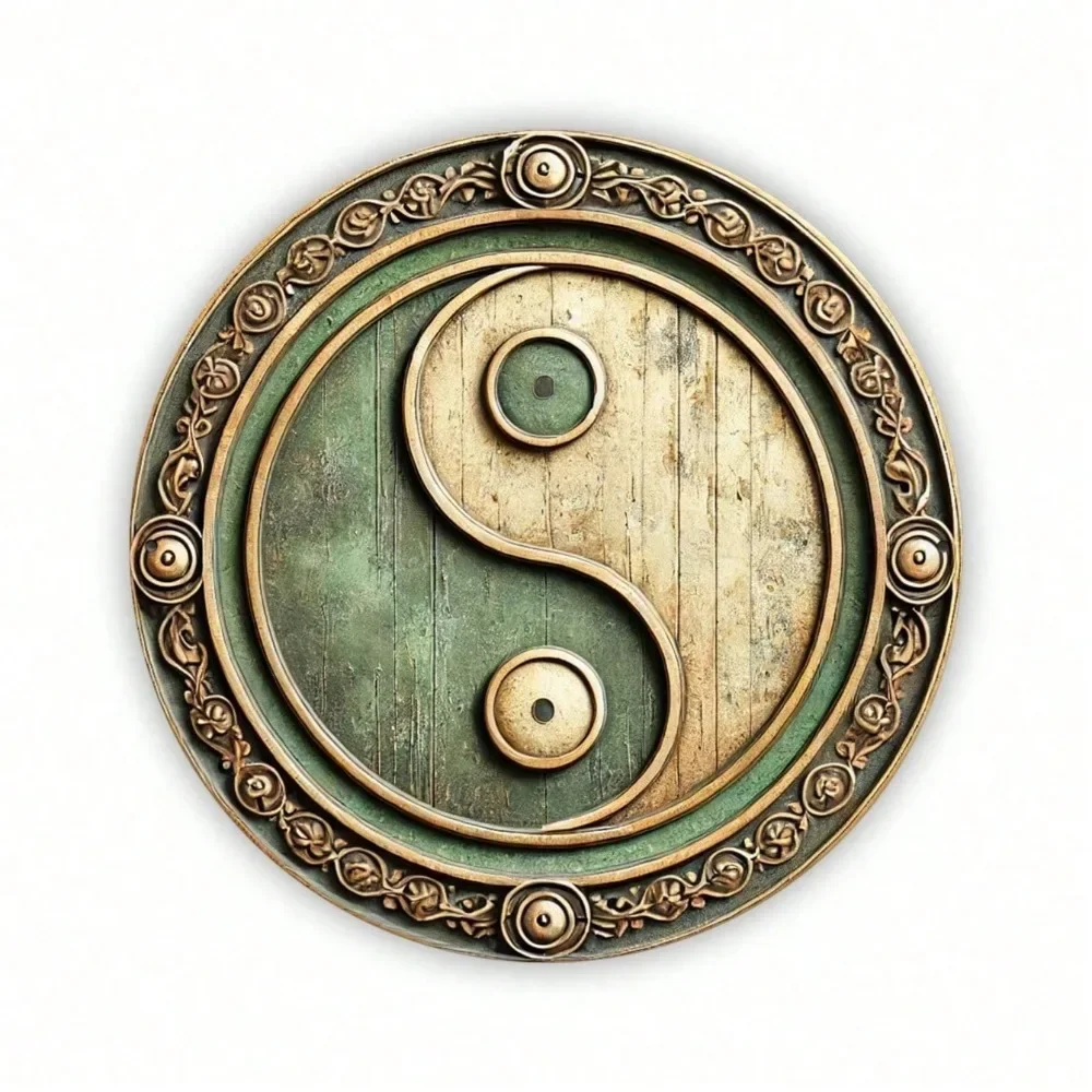 High-Quality Yin Yang Vintage Metal Decor - 20x20cm Wall Art for Kitchen Office, Birthday Gift, Home Decor