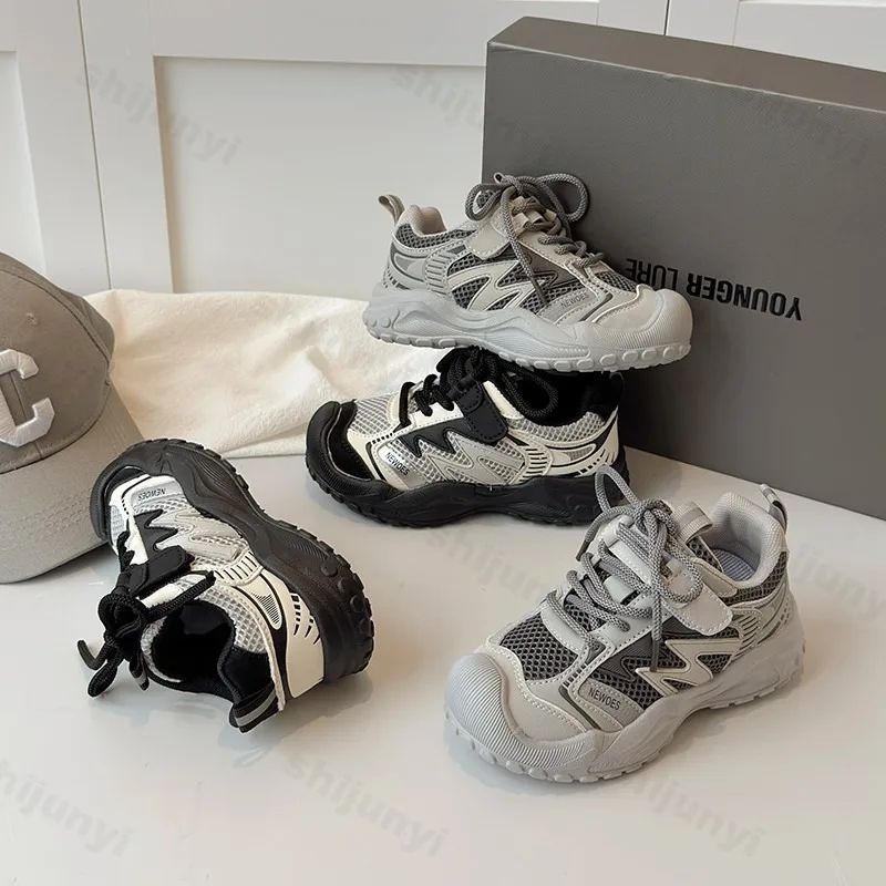 

2025 Autumn New Mesh Breathable Children's Retro Low Top Casual Sports Shoes Boys' Fashion Comfortable Versatile Chunky sneakers