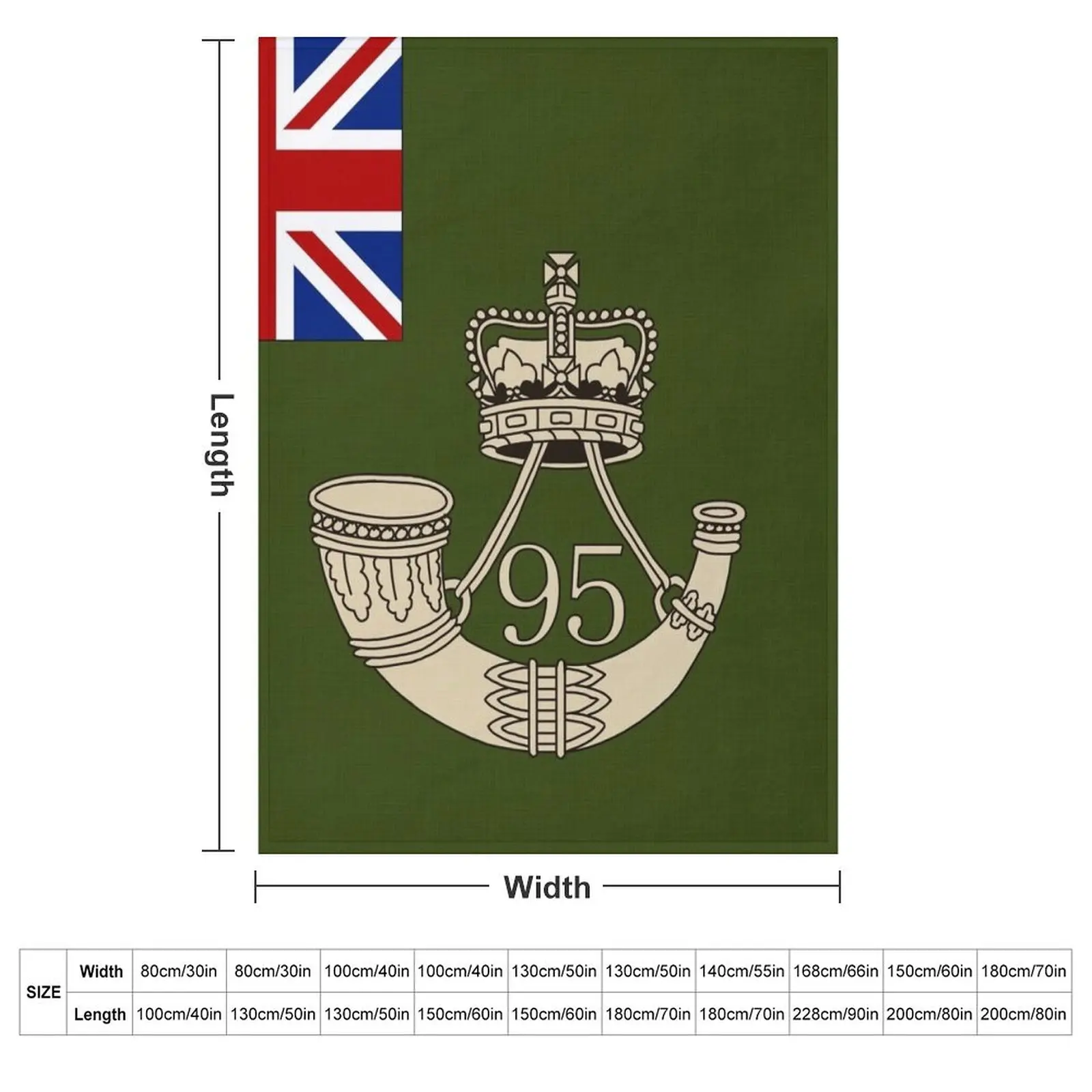 Napoleonic British flag of the 95th Rifles Throw Blanket couch cozy soft plush fuzzy picnic outdoor blanket