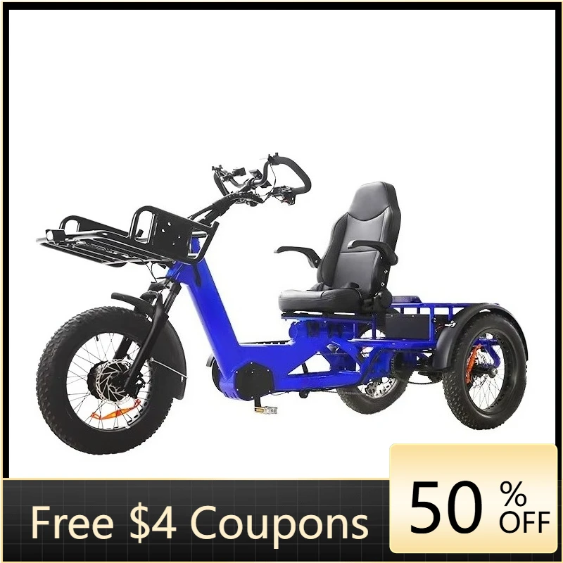 

Rs Factory 240 kilometers battery life 60AH electric tricycle dual motor 1750W electric tricycle off-road tricycle tricycle elec