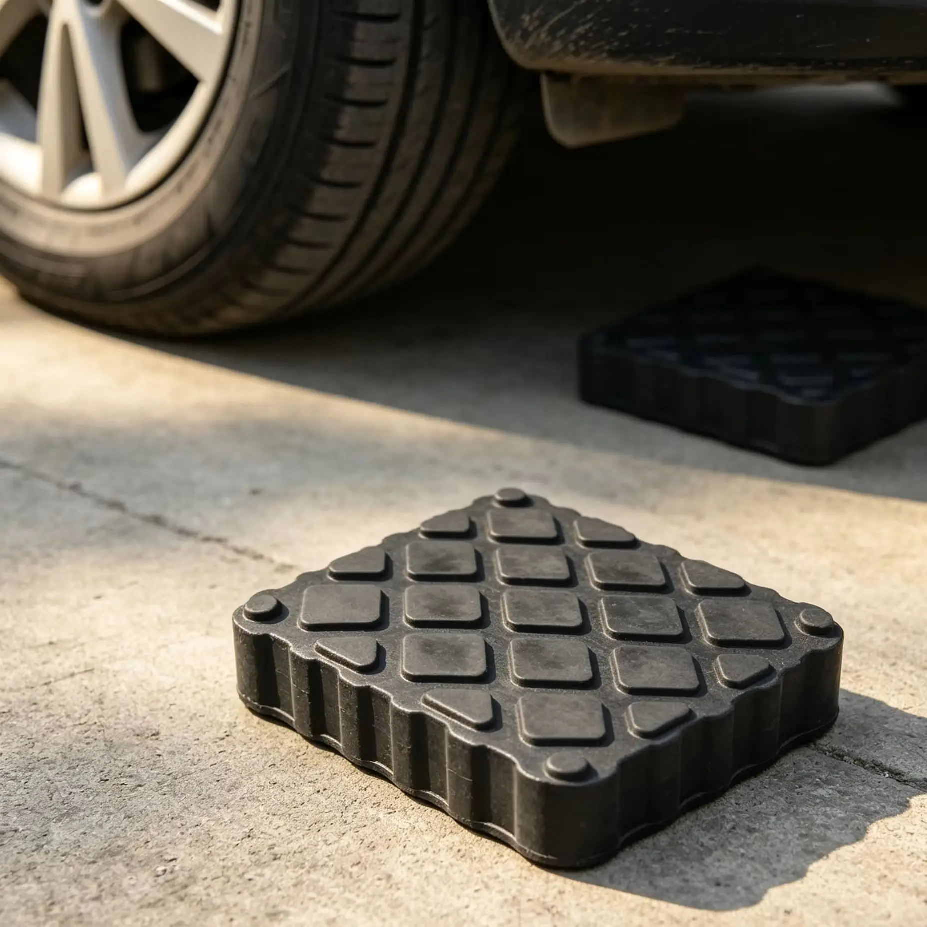 Car Jack Rubber Pads 2Pcs Lift Blocks Height Increasing Protective Cushions for Camper Stabilizer Automotive Accessories