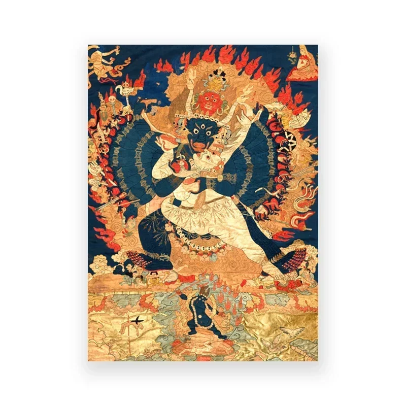 الرجعية البوذية التبتية ثانغكا و ماندالا الملصقات قماش لوحات عجلة الماس البوذية الحديثة غرفة المعيشة المنزلي غرفة نوم الجدار