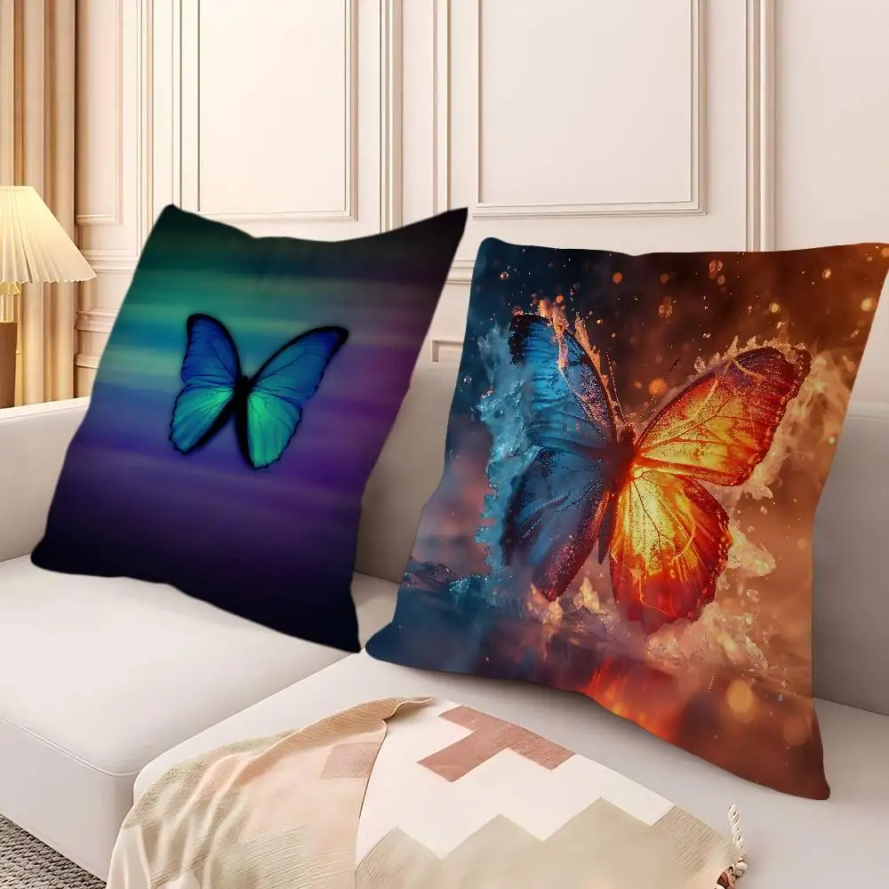 

Butterflies Personalized Pillow Cover Kids Bedroom Wild Party Decor Pillowcase Kid Birthday Shower Gift