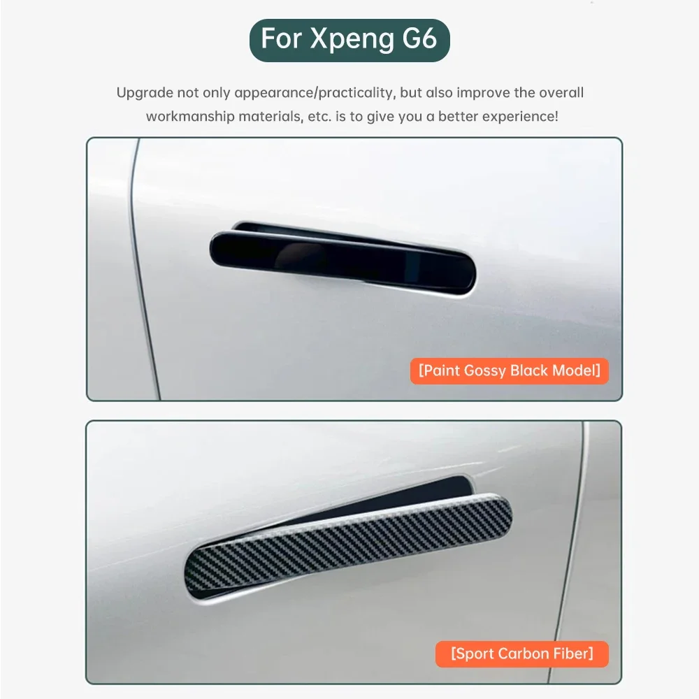 For Xpeng G6 2023 2024 Door Handle Sticker Bright Black Handle Scratch Protection Interior Accessories Modification