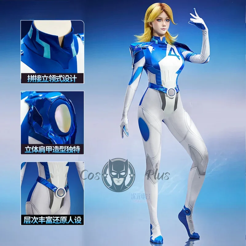 

Невидимые женские костюмы для косплея Rivals Susan Storm Fantastic Four, женские кожаные боди в стиле фэнтези, одежда на Хэллоуин