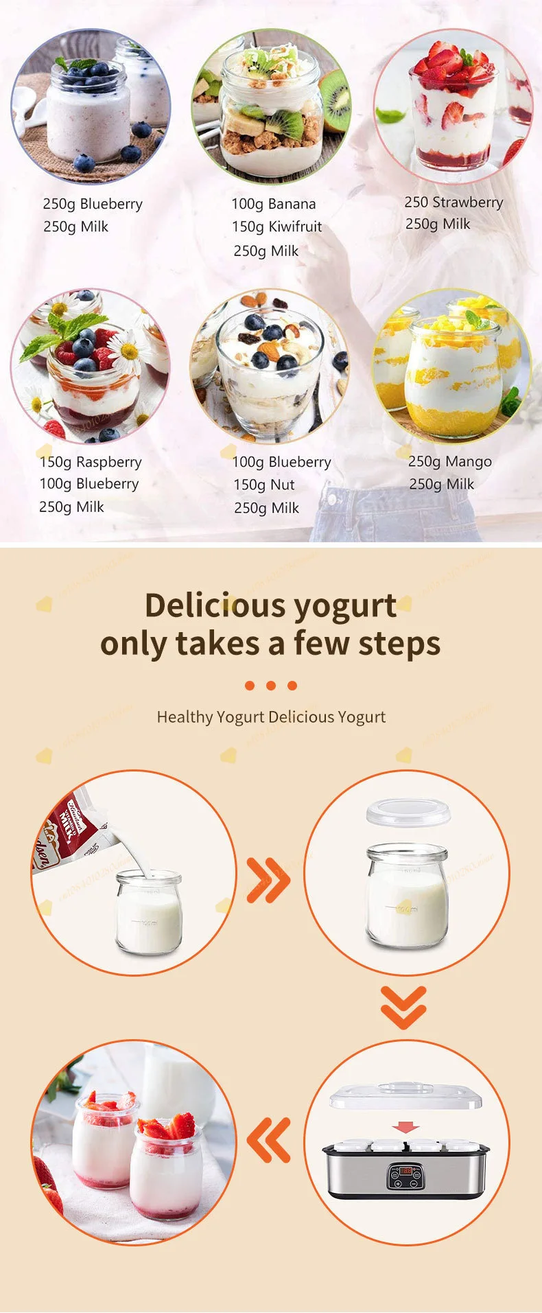 Yogurt maker household large capacity milkshake jam ice cream pudding machine ic