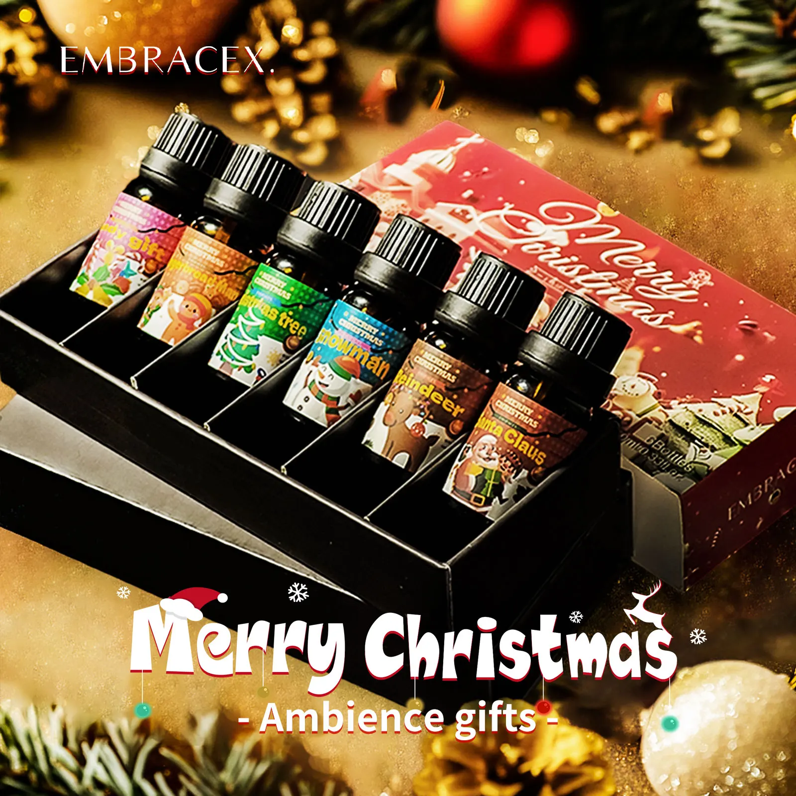 6PC/1PC 10ML Merry Christmas Essential Oils Christmas decoration Christmas atmosphere Christmas gifts Christmas candle soap