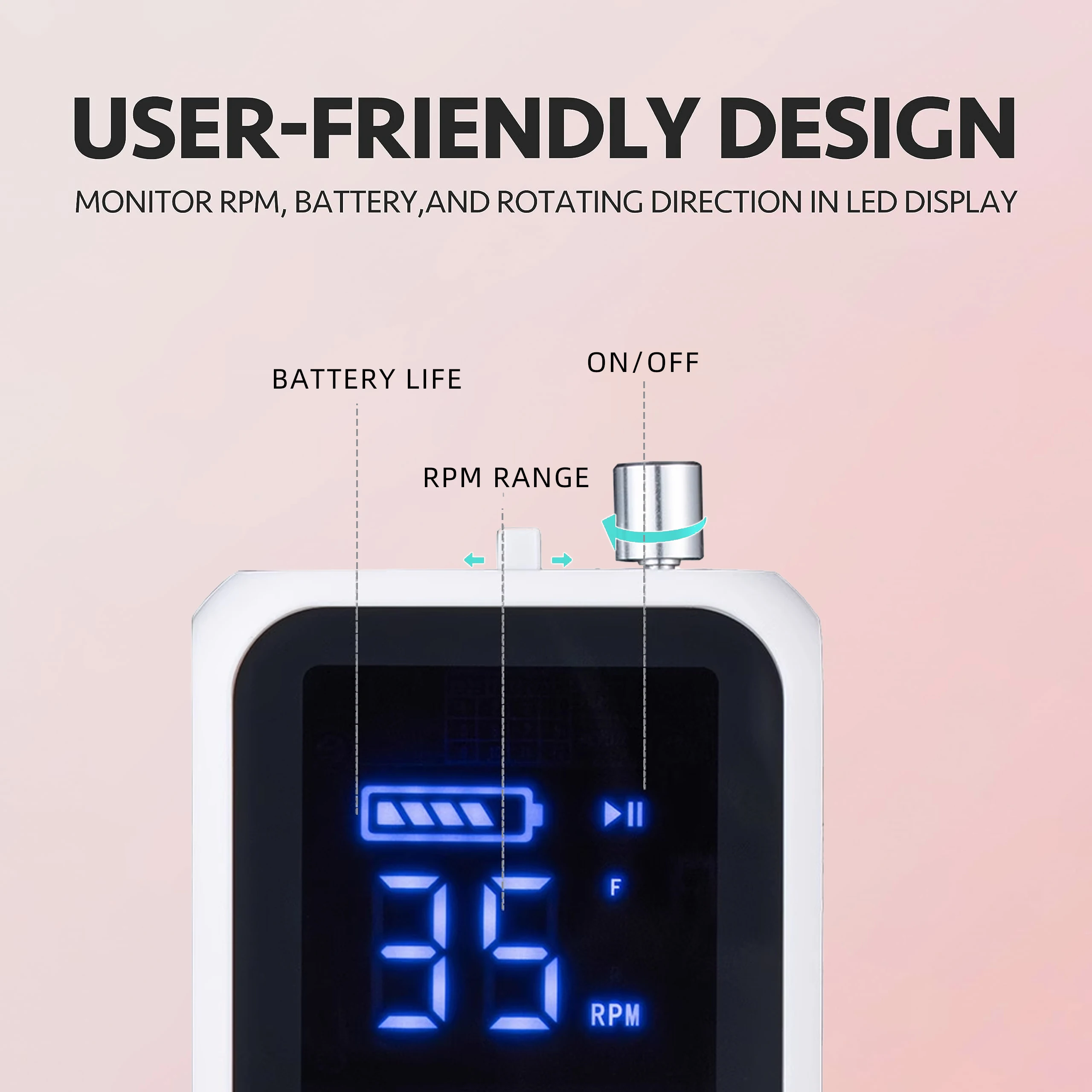 أداة تلميع احترافية لباديكير الأظافر آلة تلميع جل الأكريليك المحمولة مزيل 35000 دورة في الدقيقة مثقاب أظافر مع 6 مثقاب أظافر ب #6