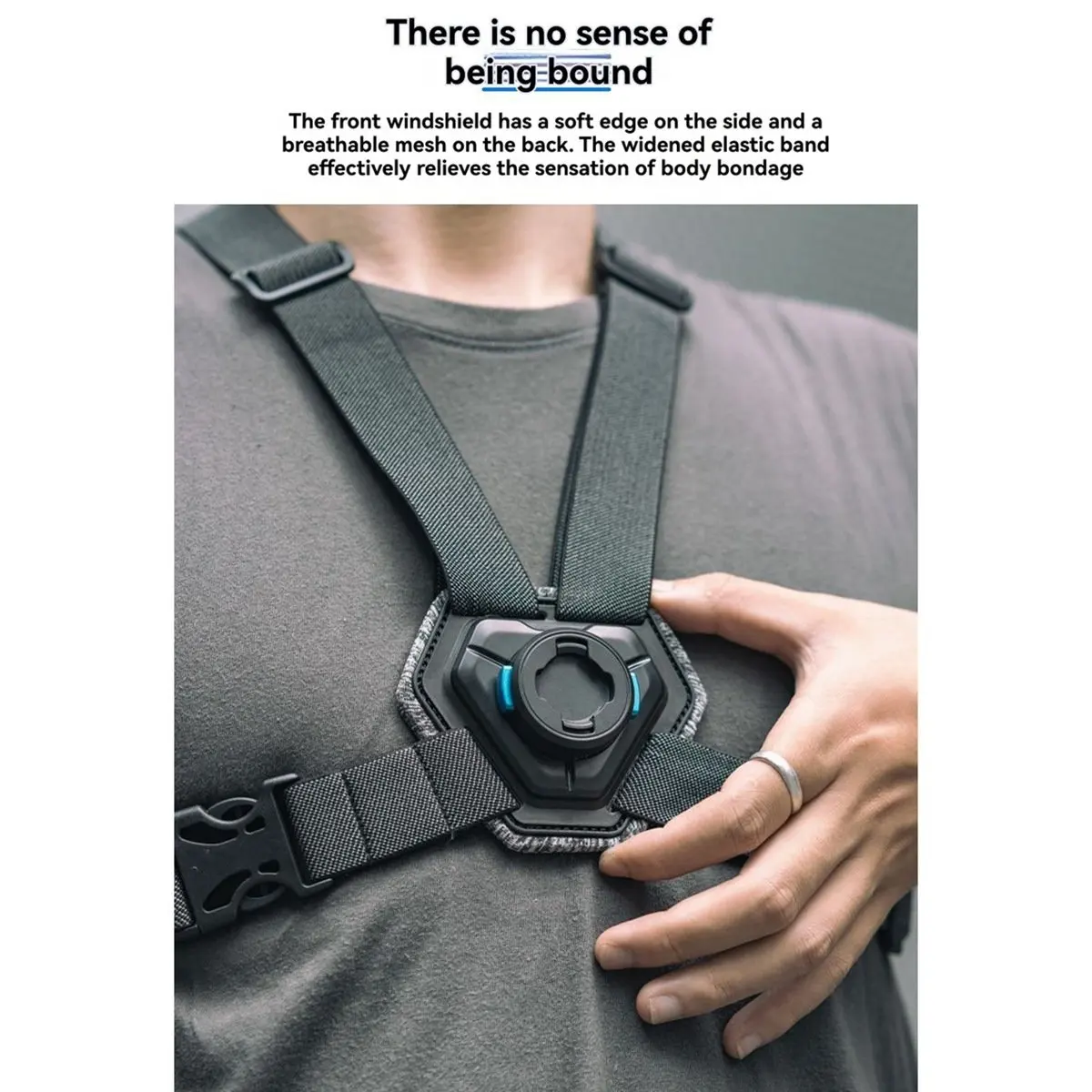 

(ABDH) Магнитный нагрудный ремень для GoPro DJI Action 4 3 с быстрым креплением, невидимый, с двойным креплением на присосках, гибкий, эластичный дизайн