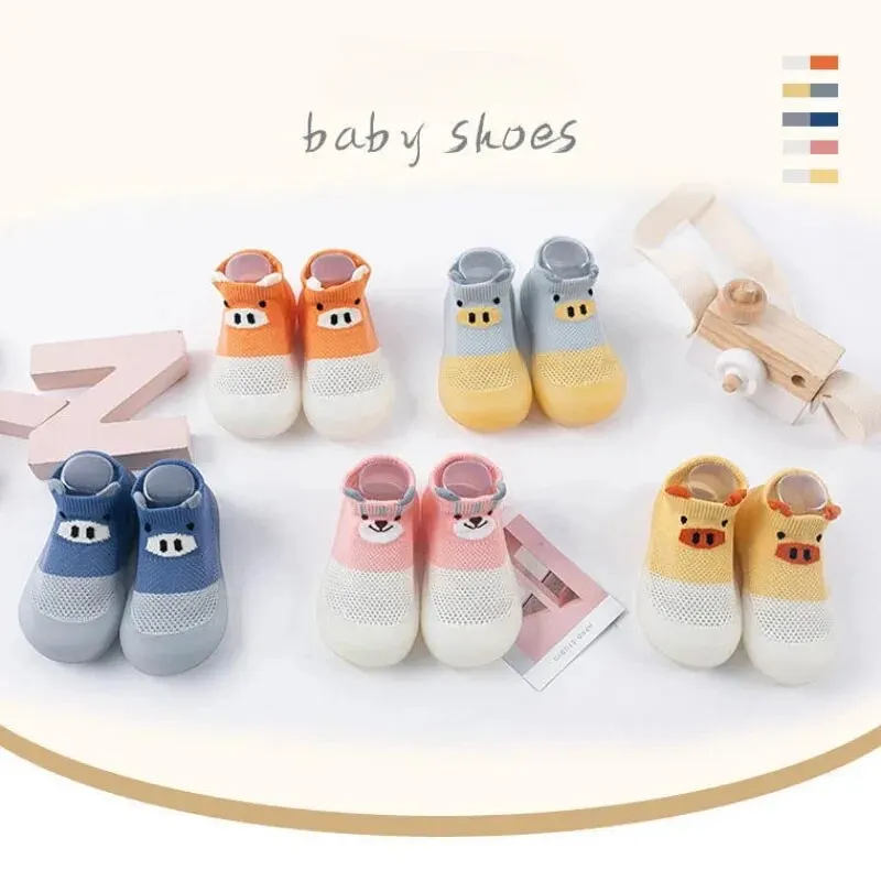 Cute Piggy Children\'s Shoes Men\'s and Women\'s Baby Soft Bottom Breathable Footwear Toddler Sandals Cotton Baby Socks Shoes