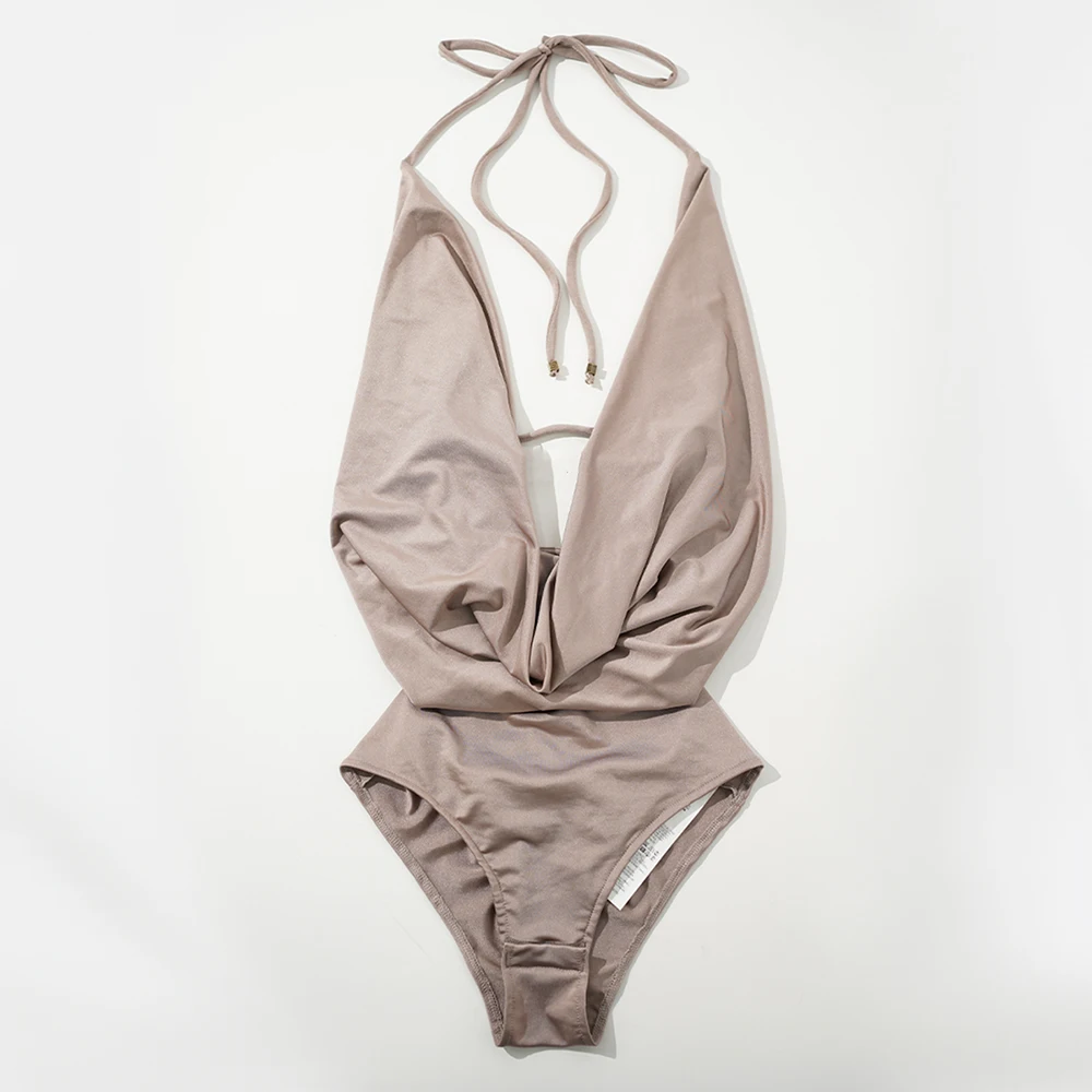 

Женская майка с глубоким v-образным вырезом, воротник с воланами, драпированная завязка на спине, повседневный топ для плавания с рюшами, весна, лето, новое поступление, 2026, Y2K