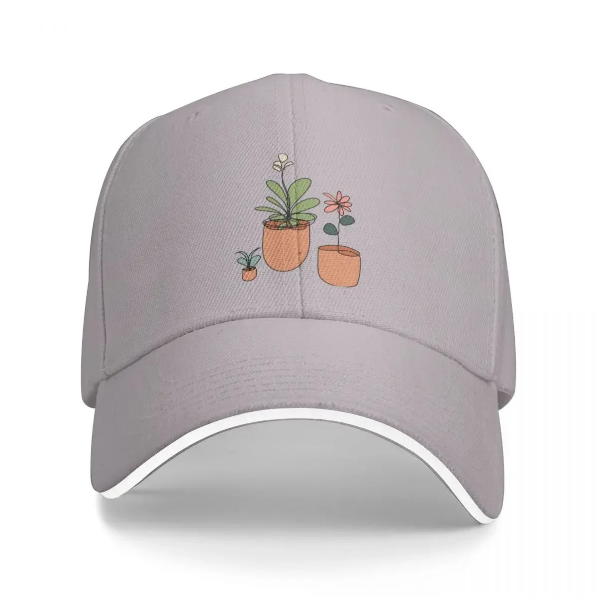 Trio of Line Art Flowers Cap Baseball Cap trucker hat mens hats Women's