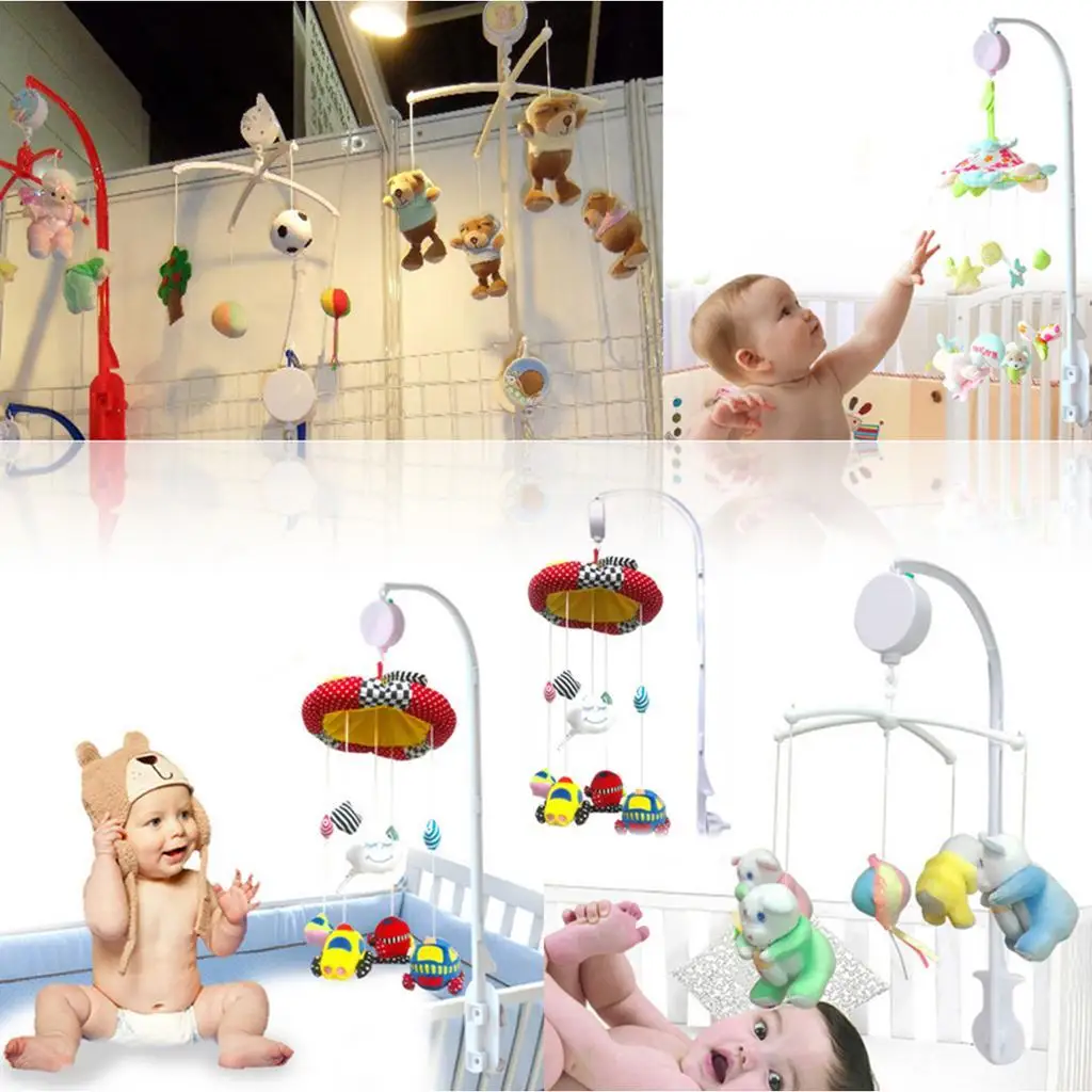 

Держатель для музыкального мобильного коврика на детскую кроватку с заводным механизмом и кронштейном для сна и развития младенца