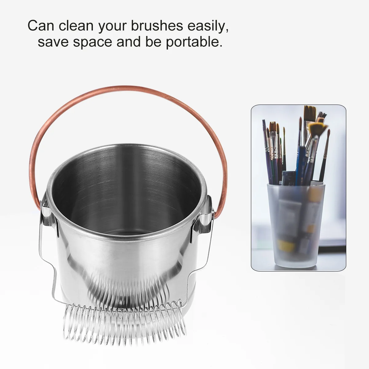 Electric Pencil Bucket Washers Brush Washing Stainless Steel Cleaner