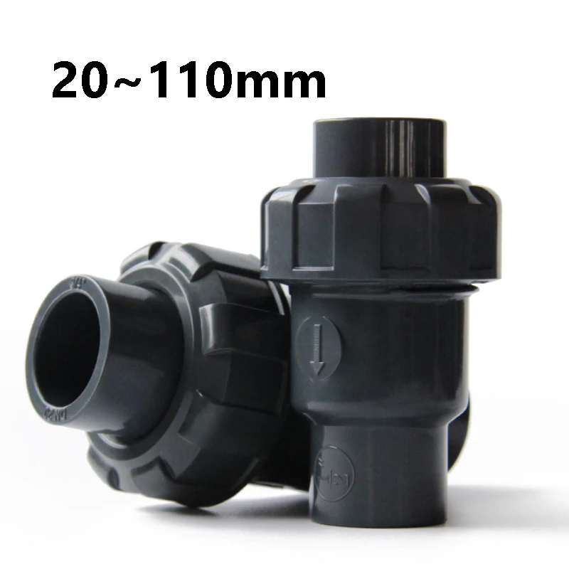 

20 мм ~ 110 мм ПВХ обратный клапан односторонний обратный клапан шаровые обратные клапаны для орошения сада адаптер для аквариума соединитель трубы