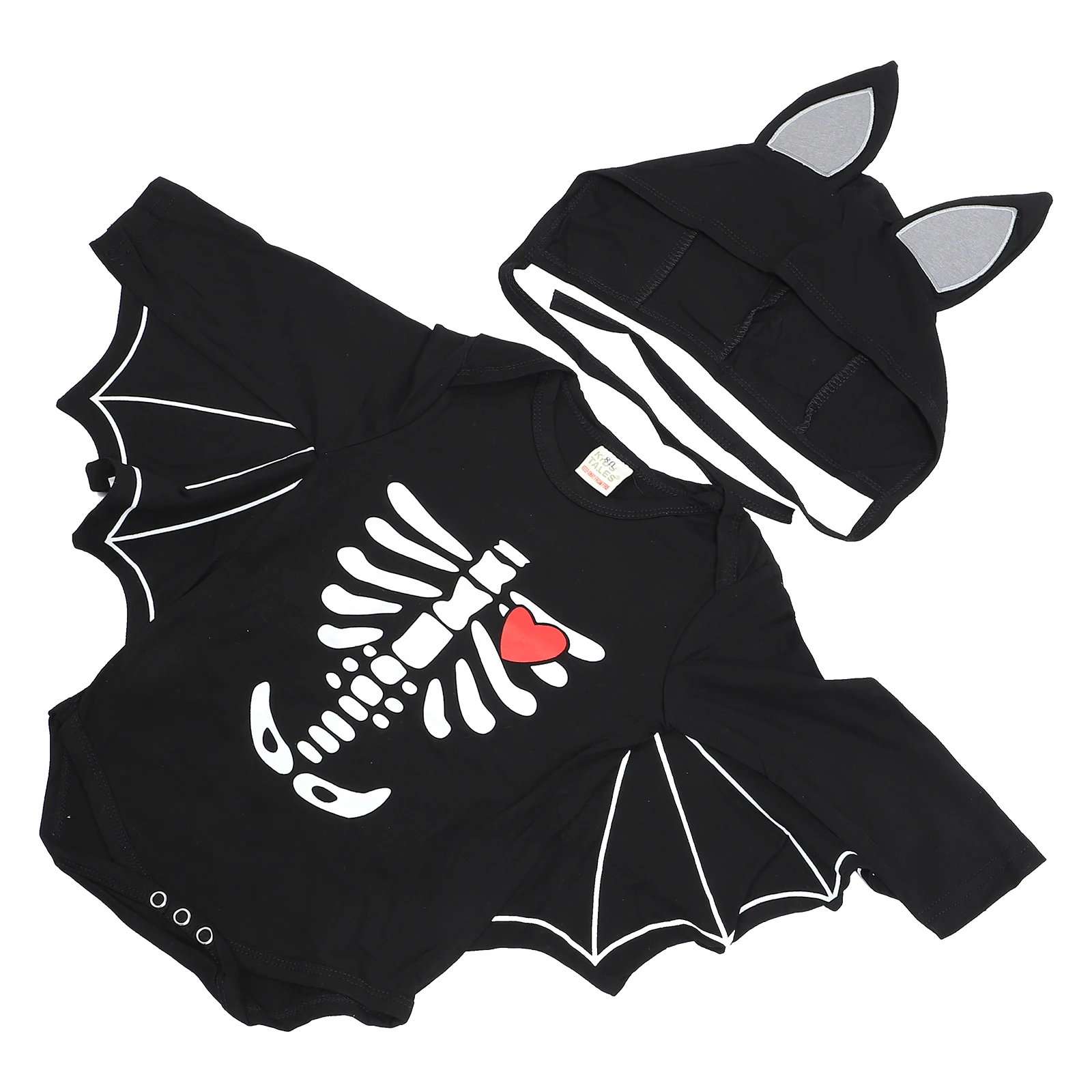 

Bat-sleeved Baby Jumpsuit Kids Rompers Halloween Theme Toddler Party Clothing Cotton Material Snap Button Front Opening Floor