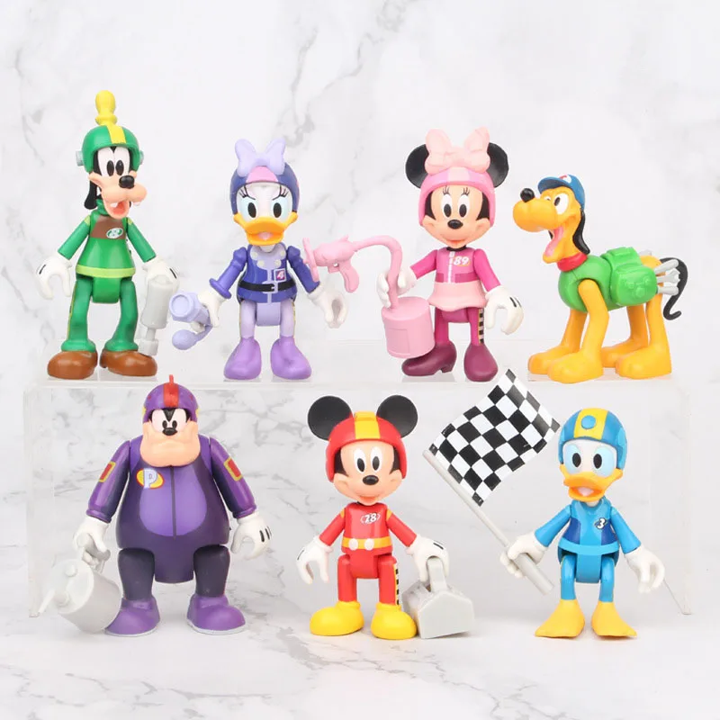 7Pcs/Set Disney Action Figures Toys Mickey Minnie Mouse Donald Daisy Duck Goofy Pluto Model Dolls Kids Gift