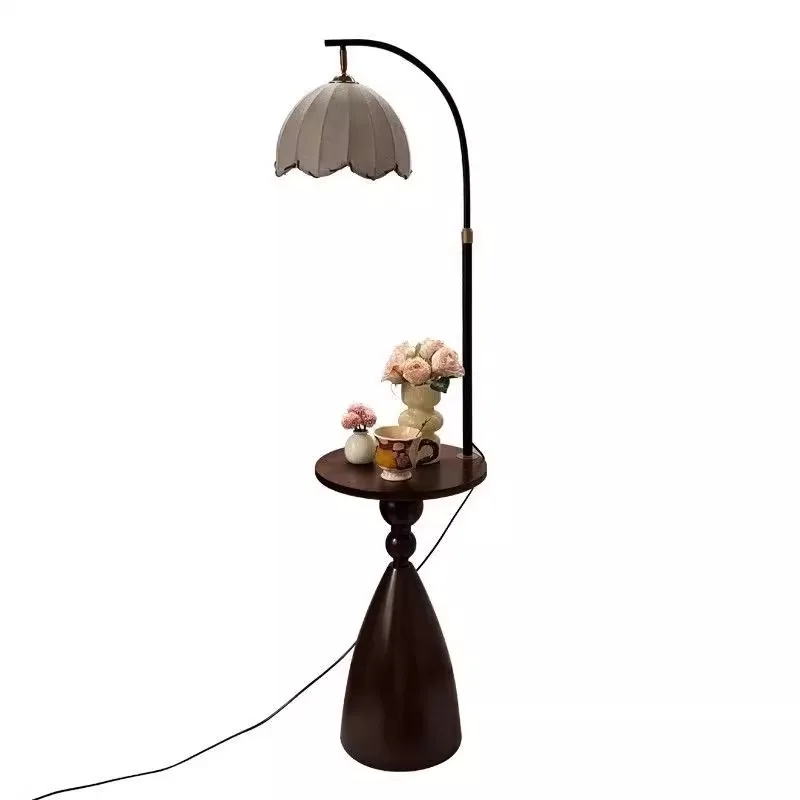 

Antique floor lamp fishing atmosphere integrated American bedroom bedside table storage vertical table lamp
