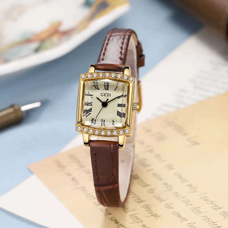 YFY light luxury high-end women's watch niche high-value square watch women's medieval quartz watch
