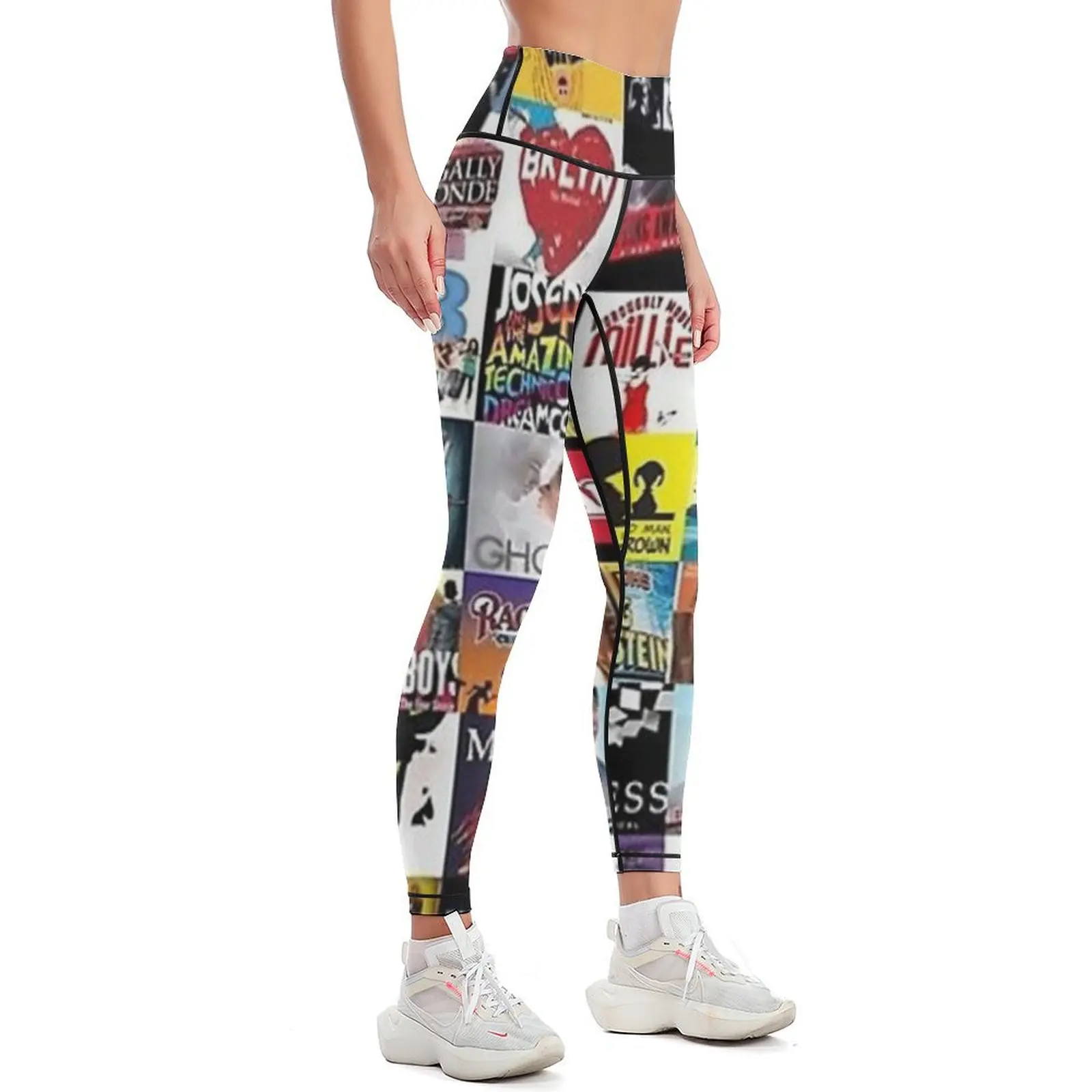 Leggings de collage de comédies musicales pour femmes, chemises de sport, leggings de sport pour femmes