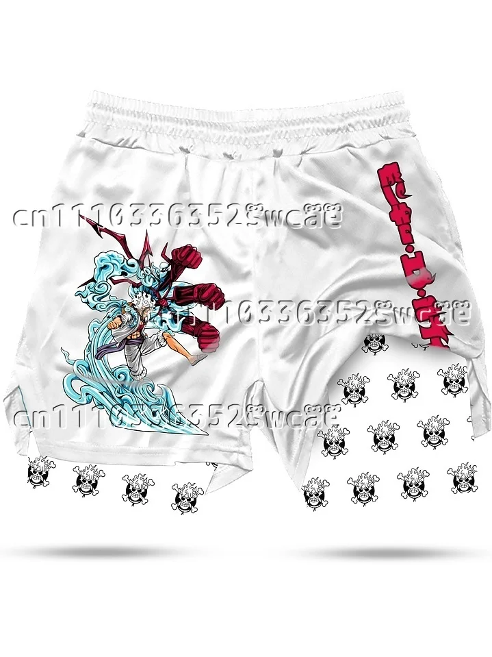 

Шорты Bandai Anime One Piece Theme Fake Two, летние спортивные шорты для фитнеса для взрослых и детей, шорты для родителей и детей