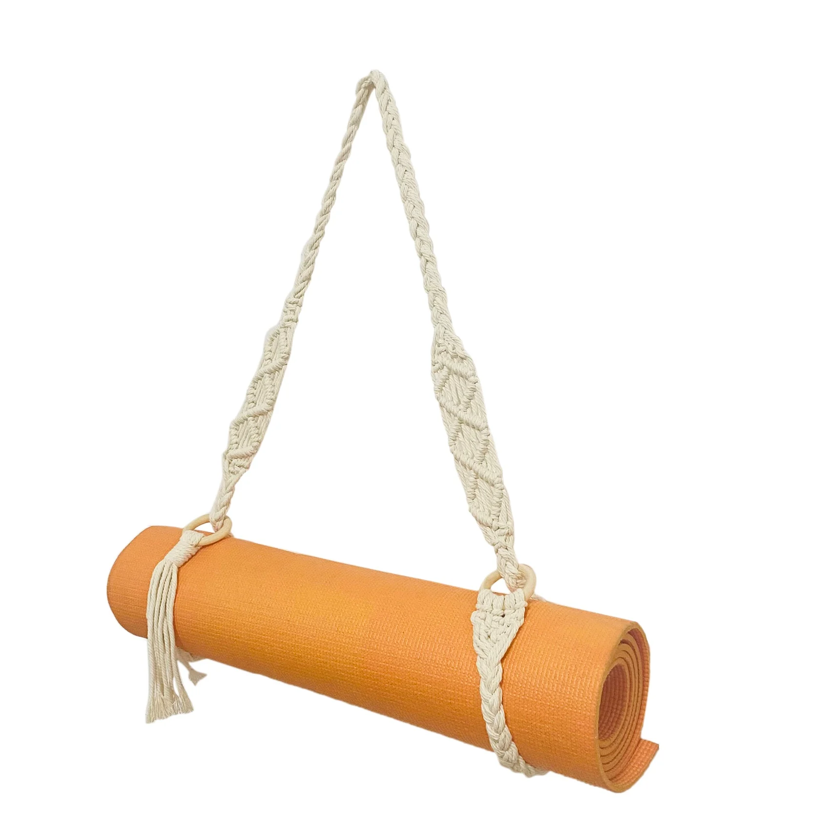【A75U~】 Yoga Mat Carry Strap Handmade Boho Crochet Macrame Adjustable Shoulder Strap for Yoga Mat Pilates Exercise Fitness