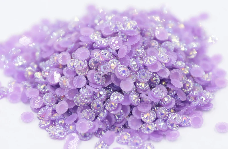 

Jelly Amethyst AB Color Sunflower 4mm,5mm,6mm Facets FlatBack Resin Rhinestone Nail Art Garment Decoration Stones/Beads