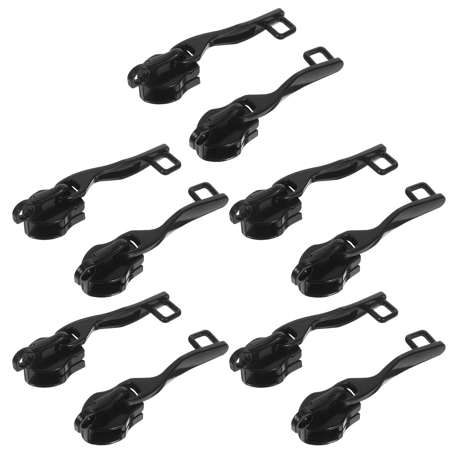 

Black Double Layer Anti Theft Pulls For Luggage Jackets Boots Bags Heavy Duty Alloy Locking Zipper Heads Replacement