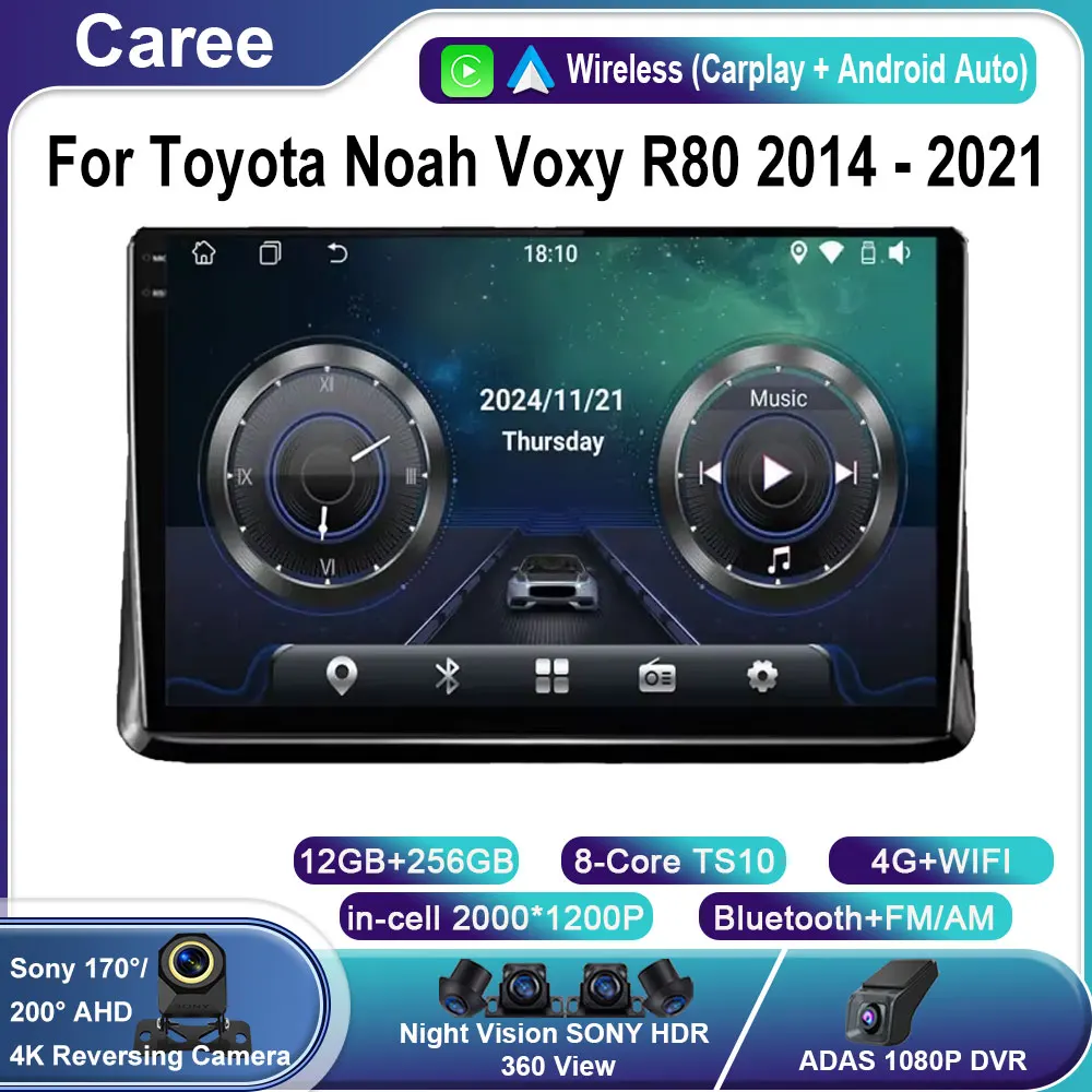 

Android 15 For Toyota Noah Voxy R80 2014 - 2021 Car Radio Multimedia Video Player Navigation stereo GPS Head Unit 4G No 2din din