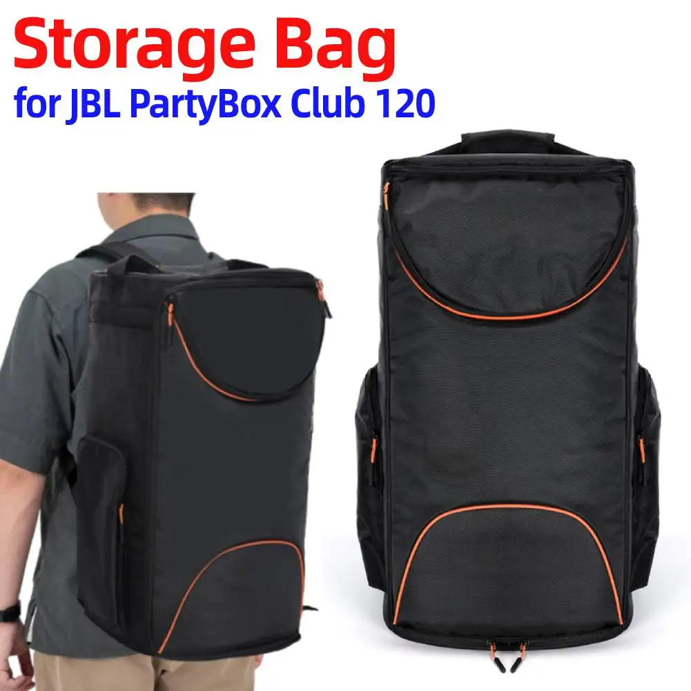 Speaker Storage Bag Waterproof Speaker Shoulder Bag Multi-Pockets Speaker Protection Case for JBL PartyBox Club 120 Accessories