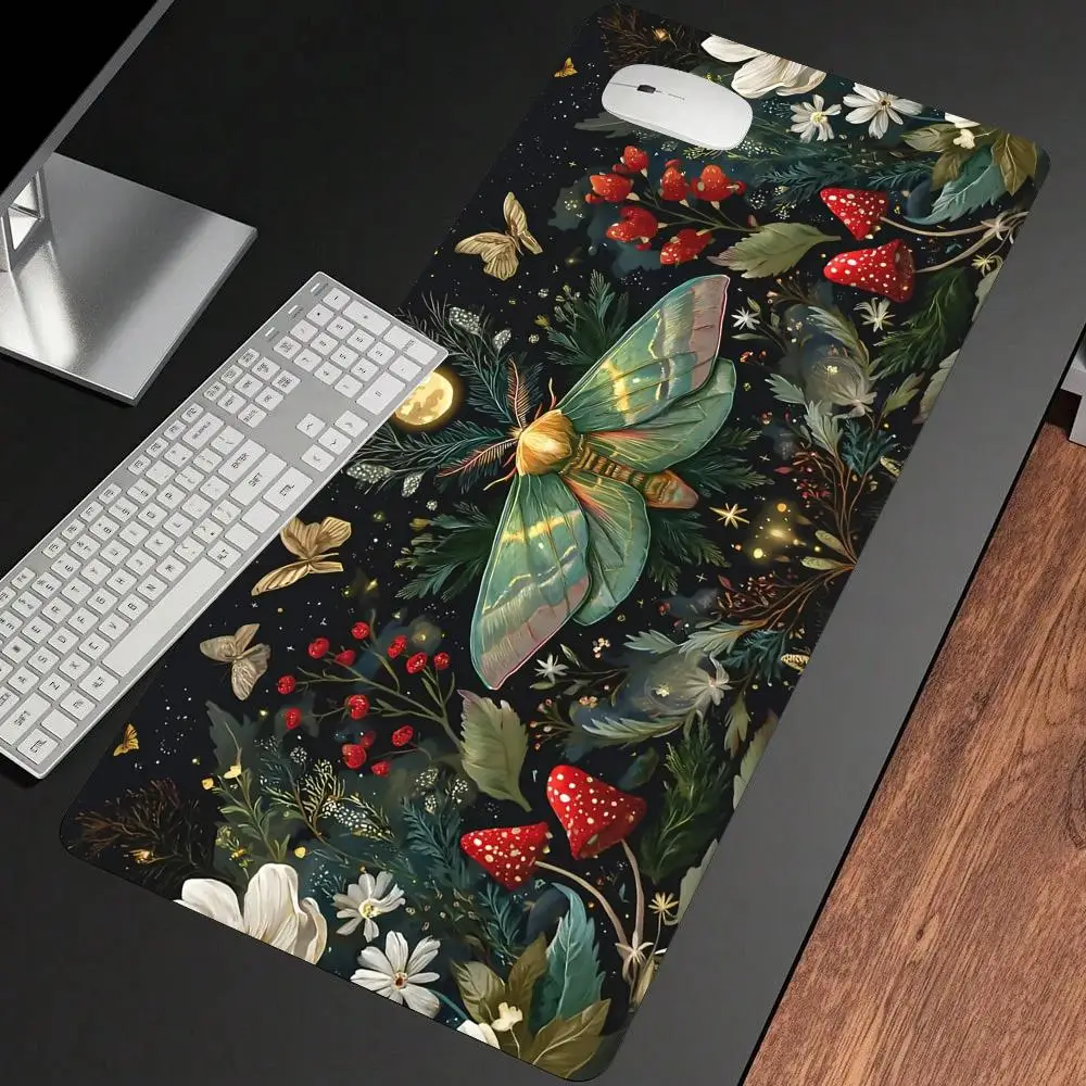 Retro ดอกไม้ Art Rendering แผ่นรองเม้าส์แผ่นรองเม้าส์ Gamer PC อุปกรณ์เสริมปุ่มกดขยายแผ่นยาง Anti-SLIP Office Pads