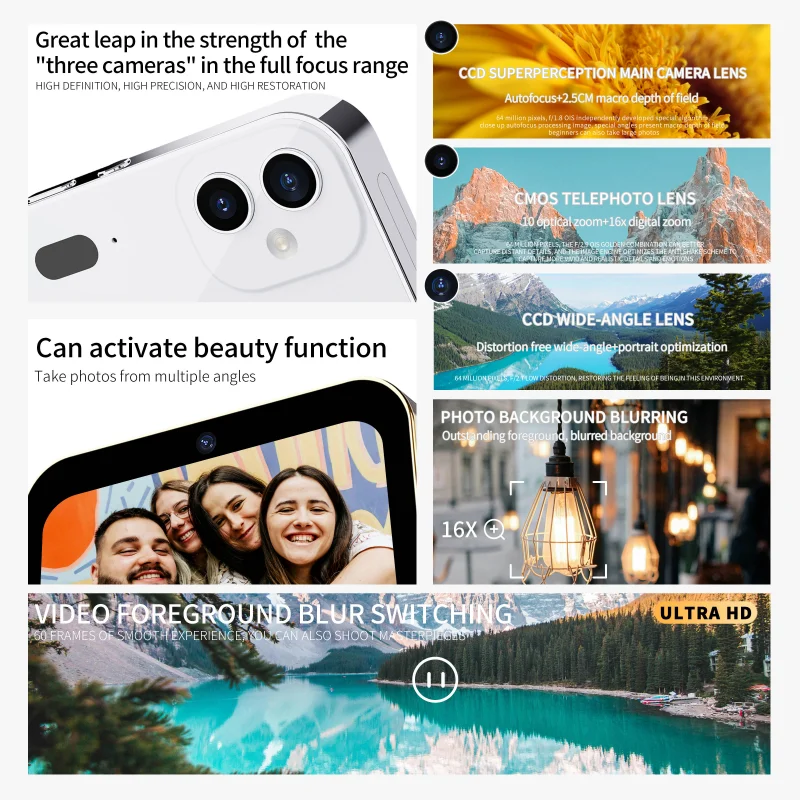 4K Digital Camera 3Inch HD Camera Recorder Touch Screen Music Player Alarm Clock Night Vision CCD CMOS Mini Portable Camera
