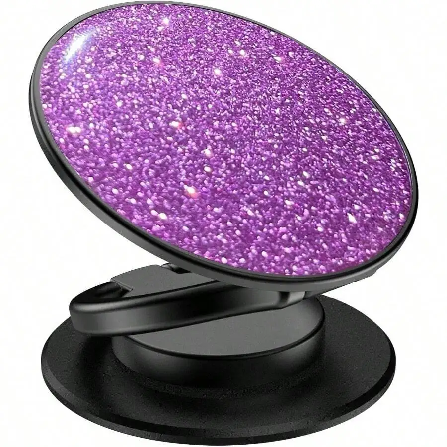 

Phone Grip Holder Finger Ring Stand Adjustable Kickstand For iPhone Android Universal Purple Glitter