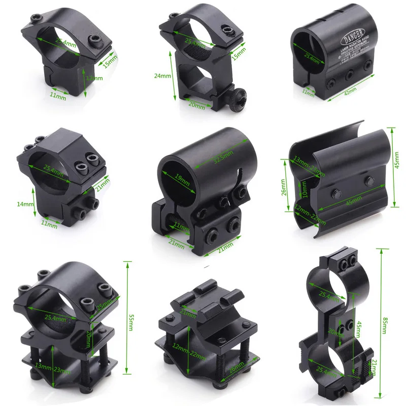 Sight QQ flashlight universal clamp, 11MM~22mm Glock accessories, hunting laser, air gun bracket rail clamp, double nails 24.5mm