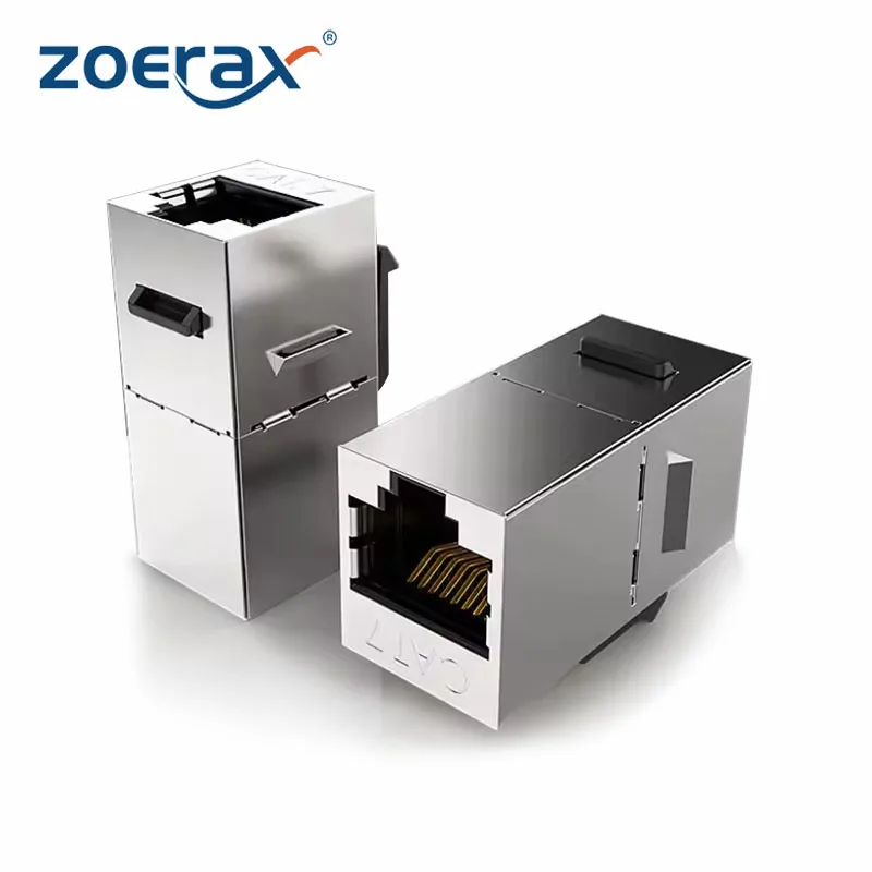 ZoeRax CAT7 Keystone Jack Inline Coupler Sheilded RJ45 8P8C Connector Cat6/Cat5e 10Gbps for Ethernet LAN Cable Extender Adapter