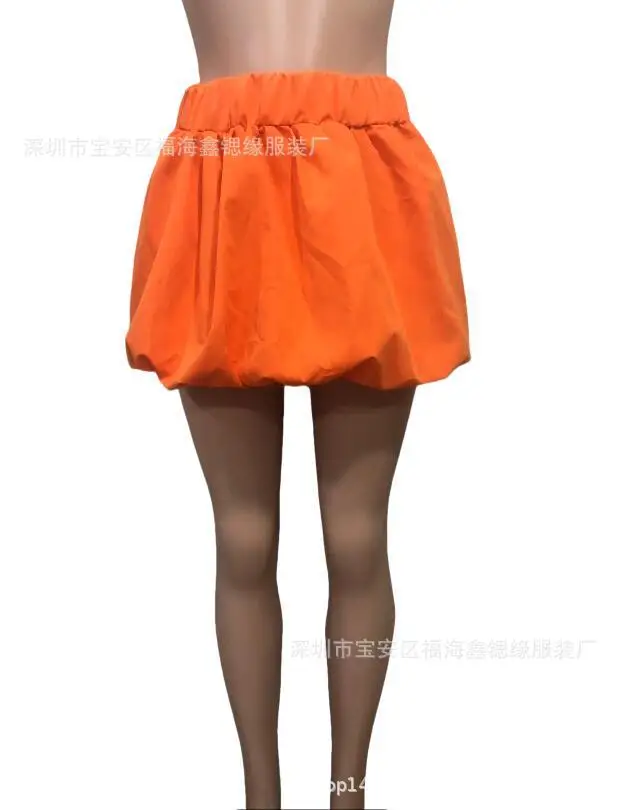Vêtements féminins jupes pour femmes 2025 Sexy femmes nouvelle couleur unie polyvalent bulle jupe taille haute Mini jupe Shorts vêtements