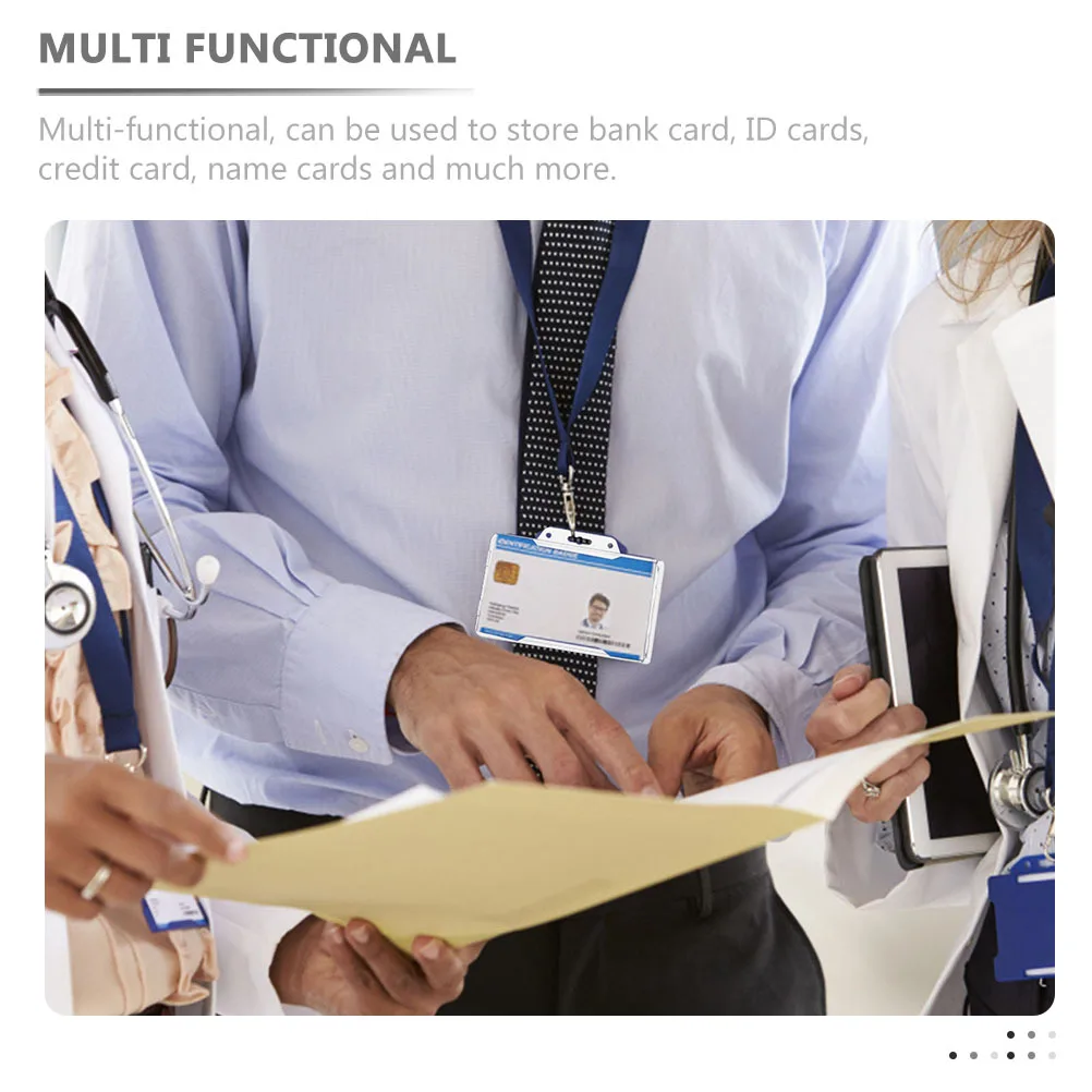 

3pcs Clear Badge Holder For Id Cards Name Badges Transparent Card Sleeves Anti-Scratch Abs Lightweight Storage Cover