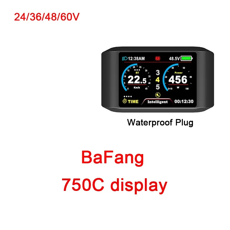 Electric bicycle BaFang 750C Color Screen display panel Waterproof Plug Suitable for Mid Mounted Motors BBS01/02/HD