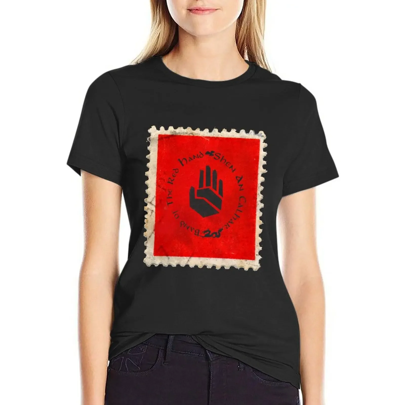 Band of The Red Hand postmark - Wheel of Time T-shirt lady clothes Short sleeve tee Women's tops