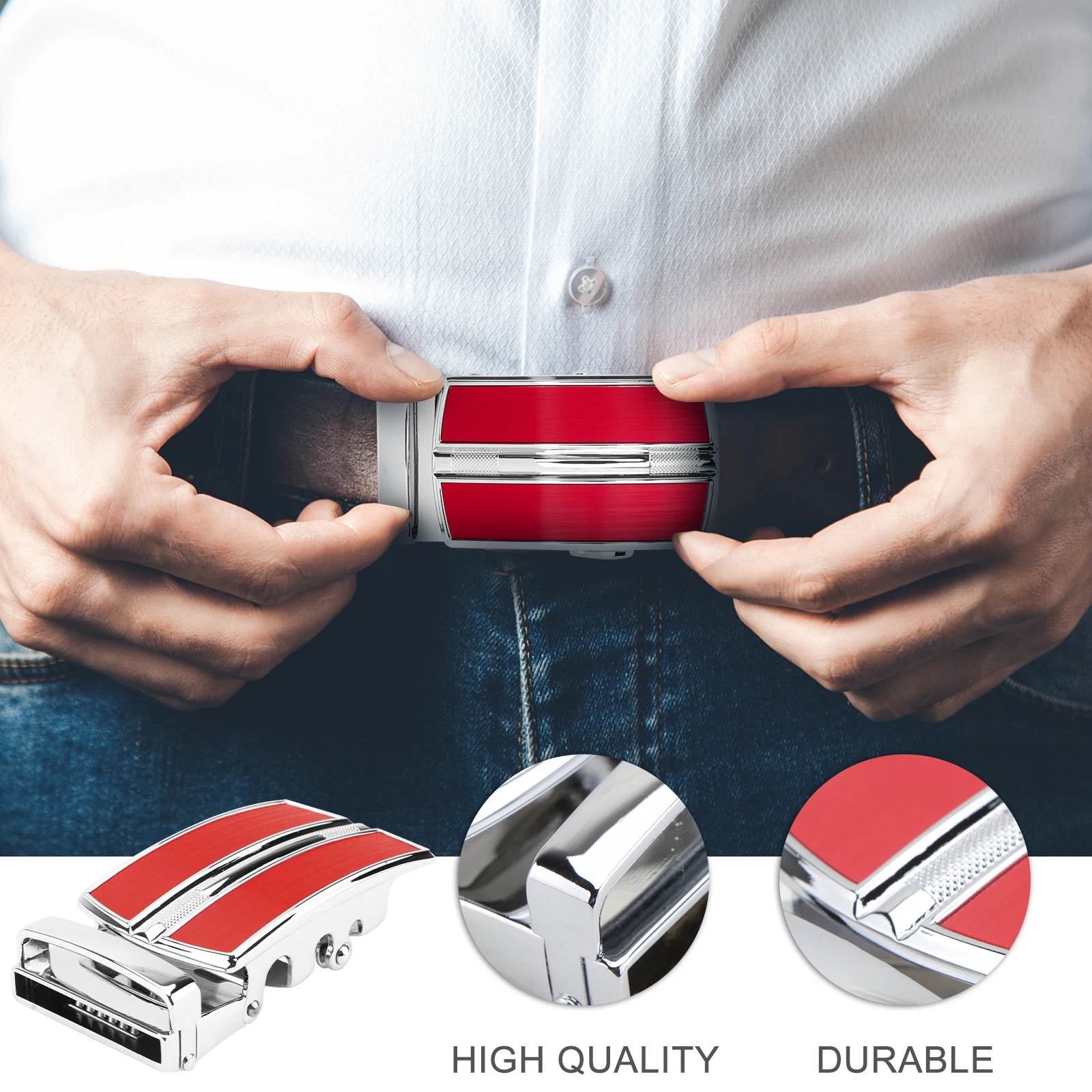 

High Quality Alloy Belt Buckle Automatic Fastener for Men Durable Smooth Classic Color Fashion Belt Buckle Practical