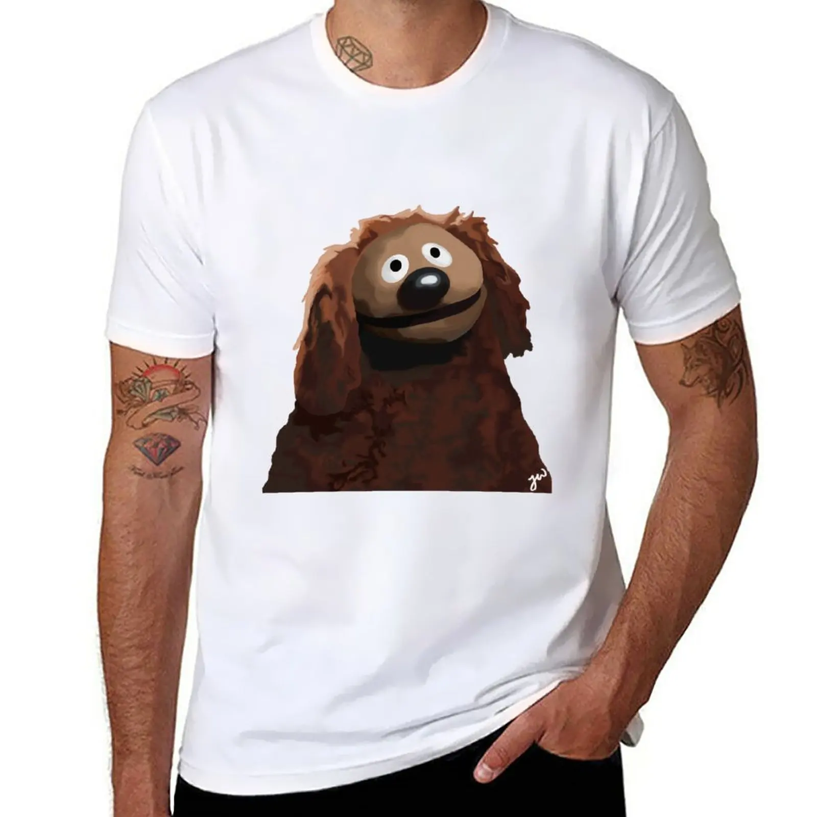 

Rowlf The Dog painting portrait (version 3/3 - no background) T-Shirt quick drying plus sizes men workout shirt