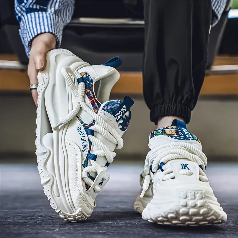 

Мужская обувь 2024, толстая подошва, увеличивающая рост, новая дышащая тенденция, модная и универсальная, повседневная, спортивная, удобная тенденция