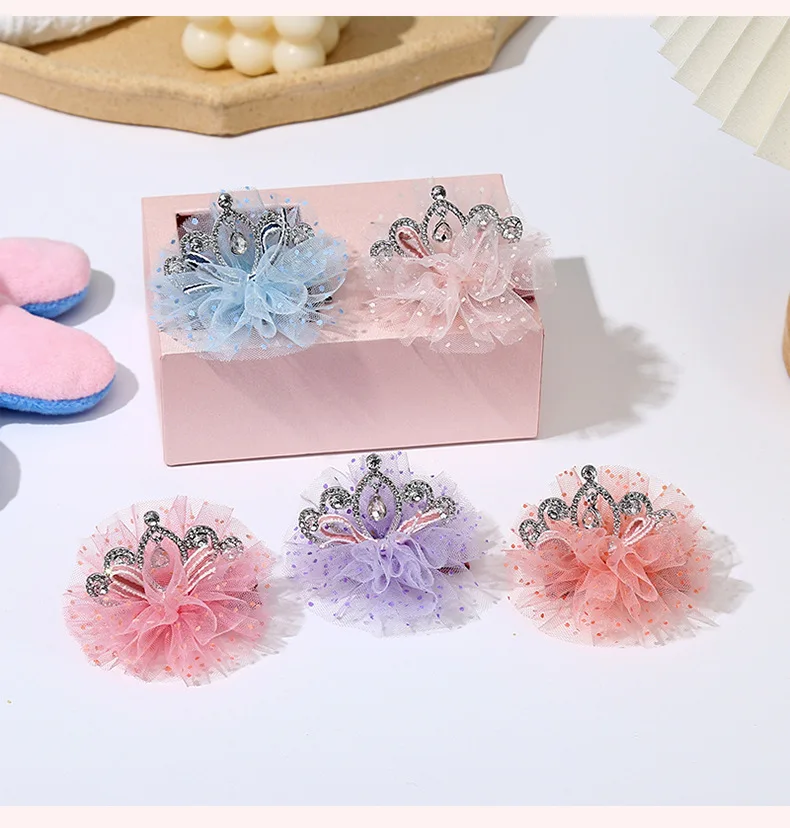 Kinder Krone Haarspangen Seitenclip Geburtstag Kopfschmuck Mesh Prinzessin Serie Mädchen Haarnadel Snap Haarspangen Haarspangen für Mädchen – Detail 10