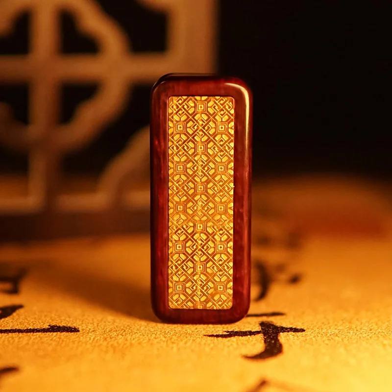 Sandalwood Dingding Paragraph EDC Fidget Spinner Stress Relief Toy Mechanical Push Card Fingertip Slider ADHD Relief Tools