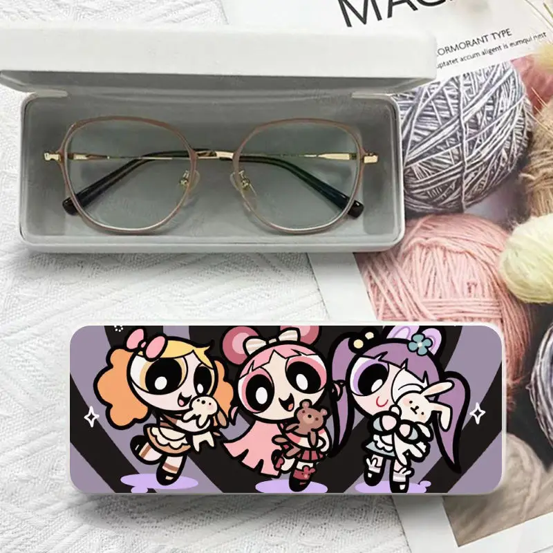 Powerpuff Girls Bubbles Huahua Cartoon Cute Student custodia per occhiali di bell\'aspetto Ins custodia per occhiali da sole alla moda con montatura