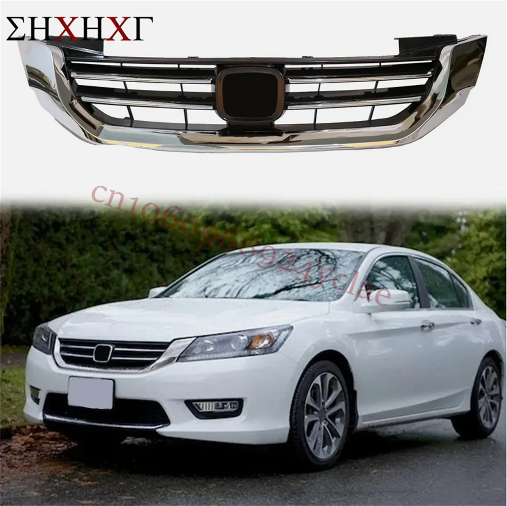 

Передняя решетка для стайлинга автомобиля OEM, хромированный передний бампер из АБС-пластика, решетка радиатора, гоночная решетка с эмблемой для Honda Accord 2013 2014 2015