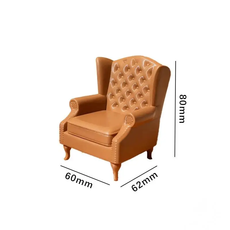【M】1 Set Mini Retro American Chair Sofa Living Room Furniture Pretend Play Toy New 1:12 Dollhouse Simulation Sofa Model - view 4