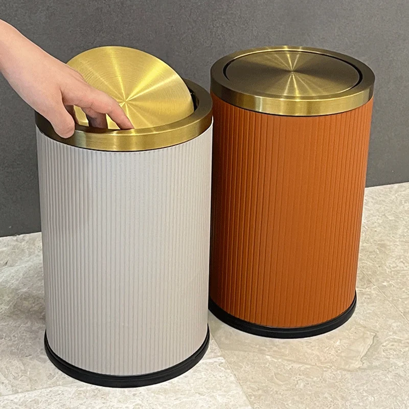 

Leasylife 2,4 галлона мусорный бак с крышкой, креативный кожаный мусорный бак, для кухни, ванной комнаты, гостиной, офиса, отеля
