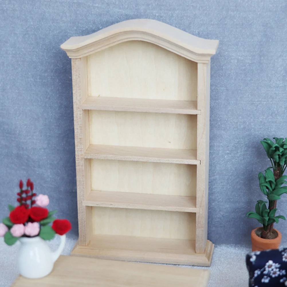 Scaffale per libreria per casa delle bambole Modello Mini Simulazione Accessorio per scena in miniatura Giocattolo legnoso Accessori per la casa Decorazione